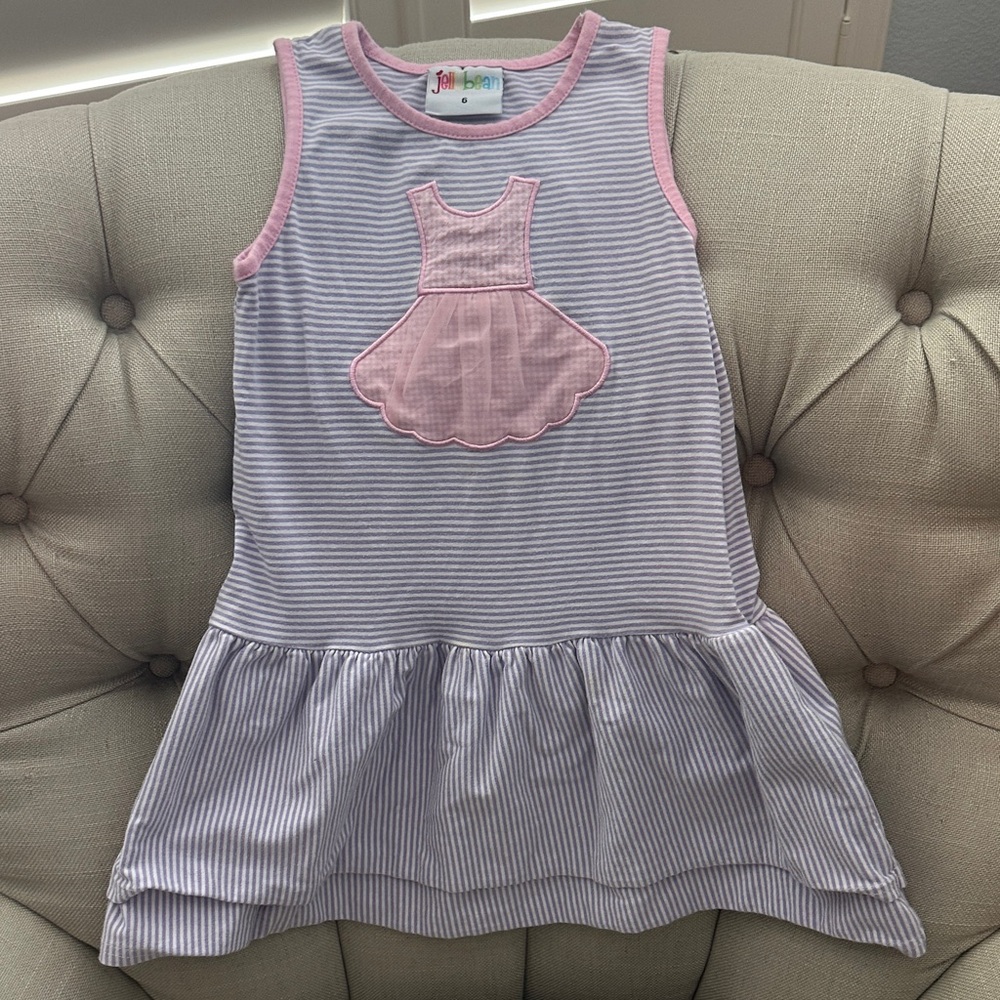 Jelly Beans Pink and White Striped Casual Dress